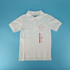Wonder Nation Boys Size XS 4-5 Uniform Shirt Short Sleeve White New